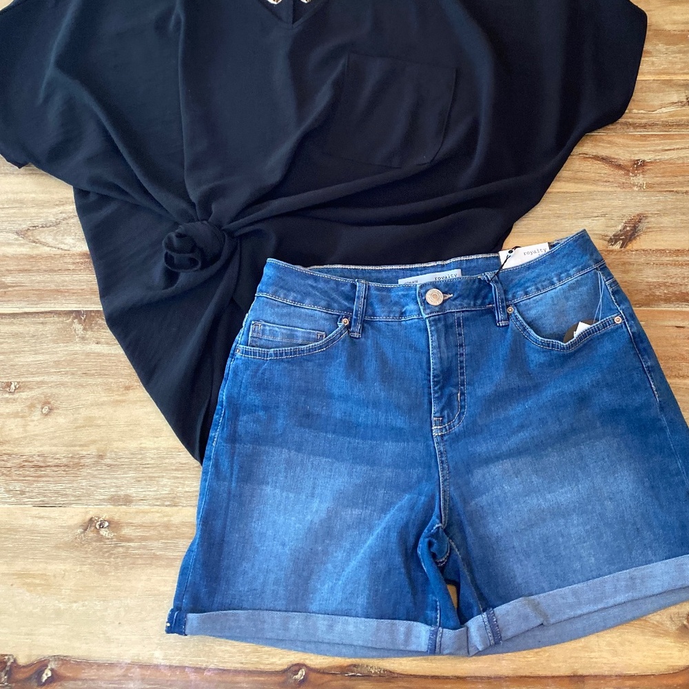 Royalty Apparel Dark Wash Denim Shorts